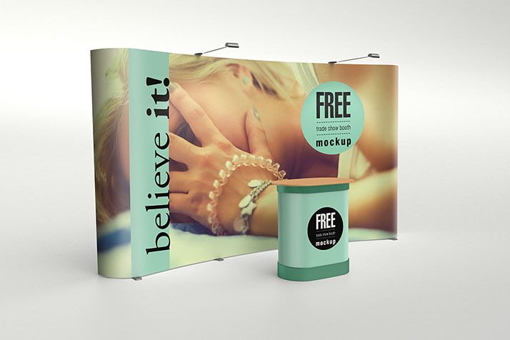 Trade show booth mockup