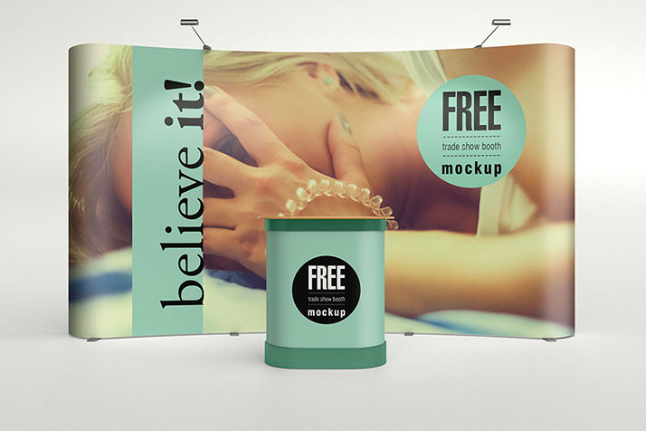 Trade show booth mockup