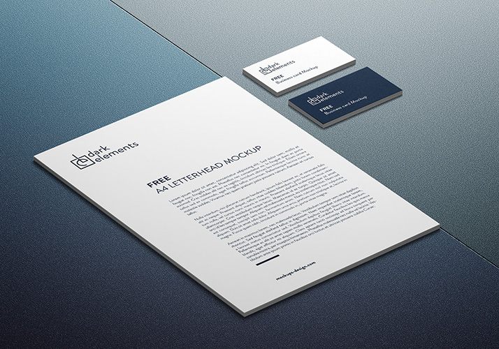 Dark Elements / A4 paper with business cards