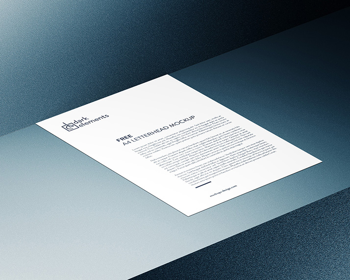 Dark Elements / A4 paper mockup