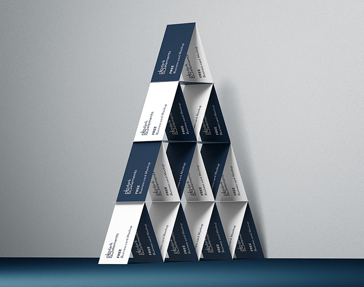 Dark Elements / Business cards / House of cards mockup