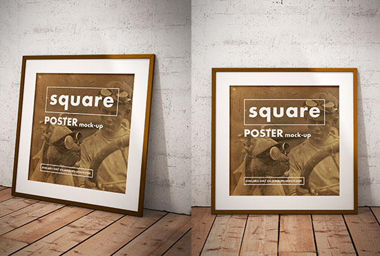 Free square poster mockup
