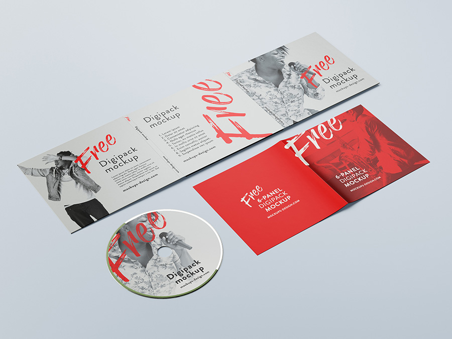 Free 6 panel digipack mockup