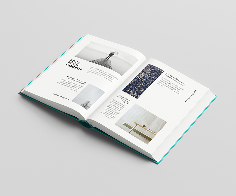 Free thick book mockup