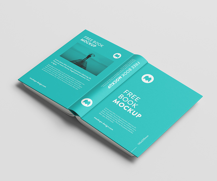 Free thick book mockup