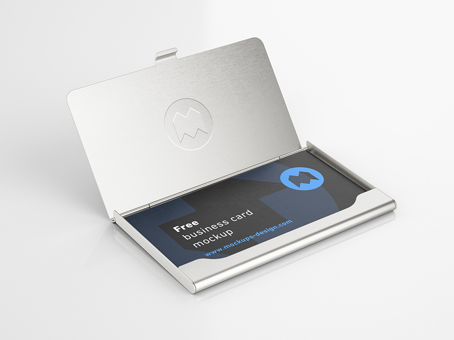 Free business card holder mockup