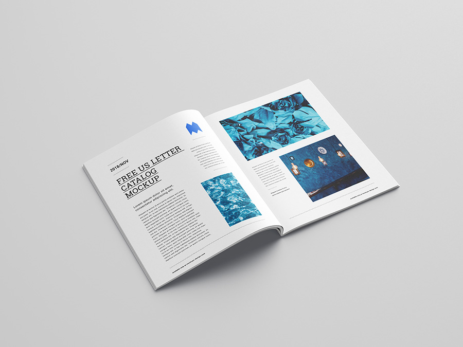 Free US letter catalog mockup