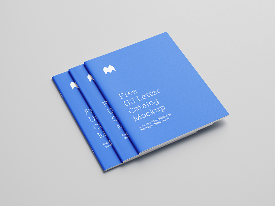 Free US letter catalog mockup