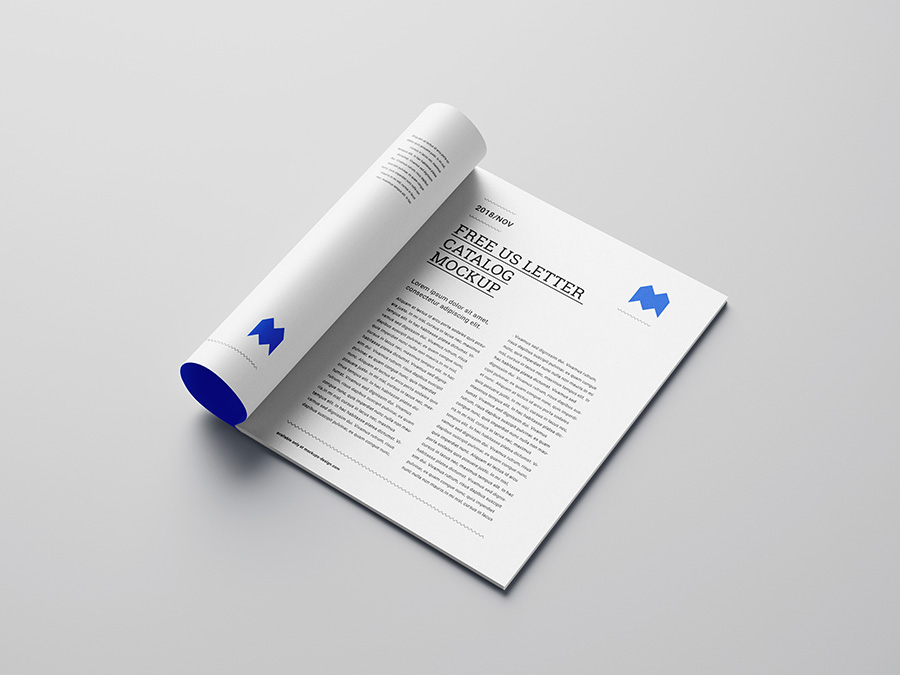 Free US letter catalog mockup