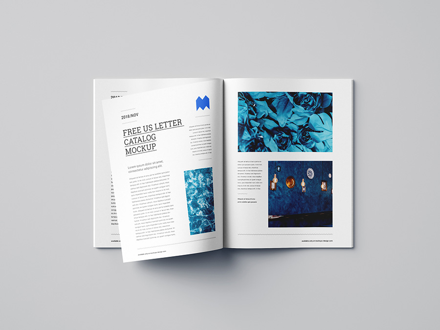 Free US letter catalog mockup