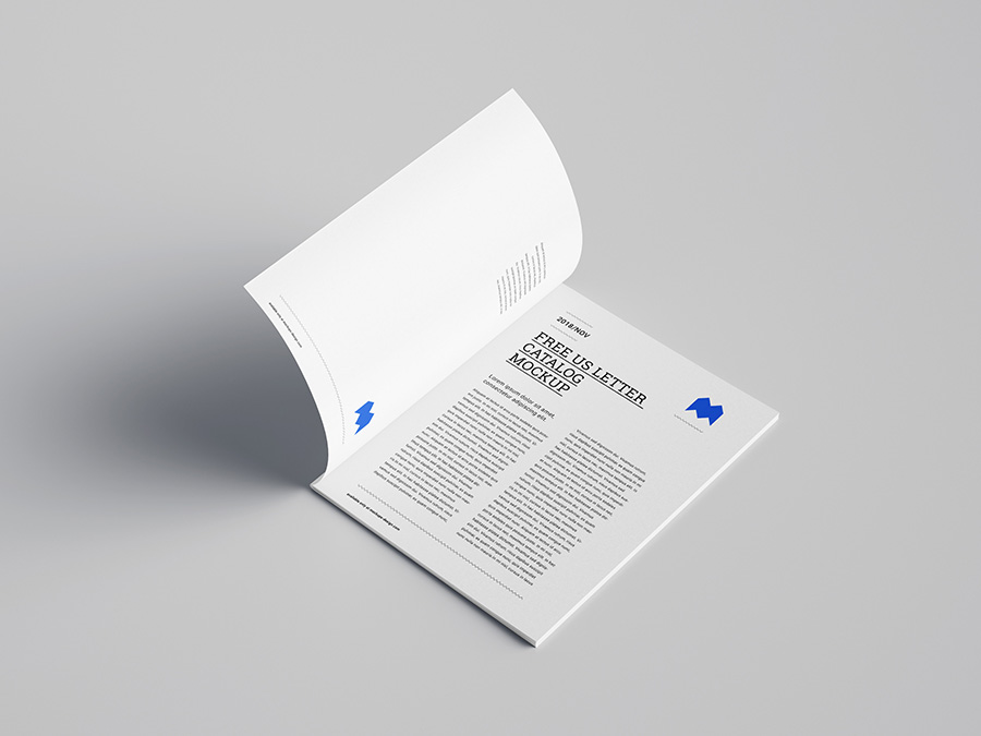 Free US letter catalog mockup