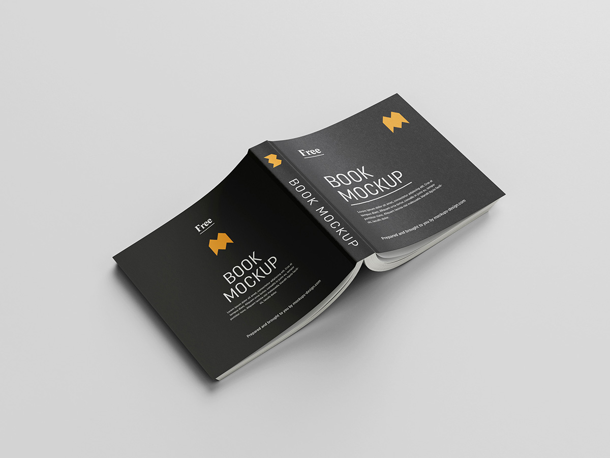 Free square book mockup