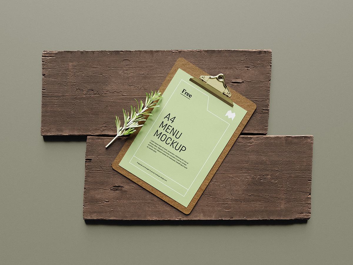 Free menu mockup