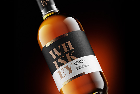 Free whisky bottle mockup