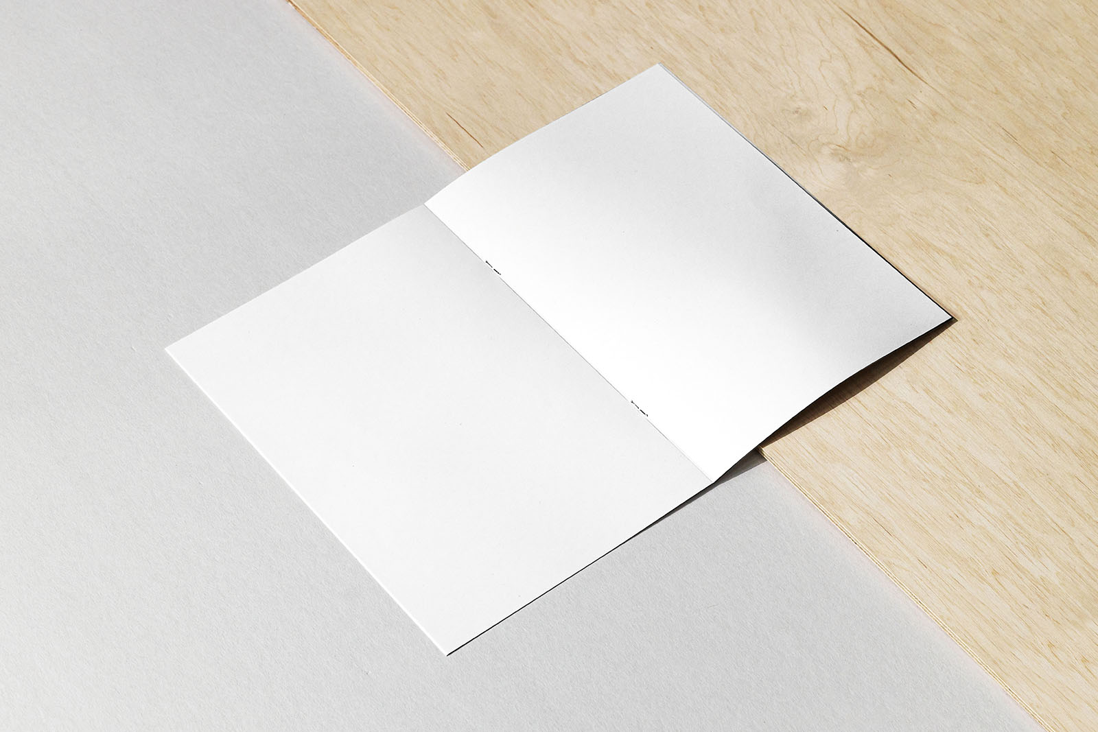 A4 brochure with wood and paper mockup