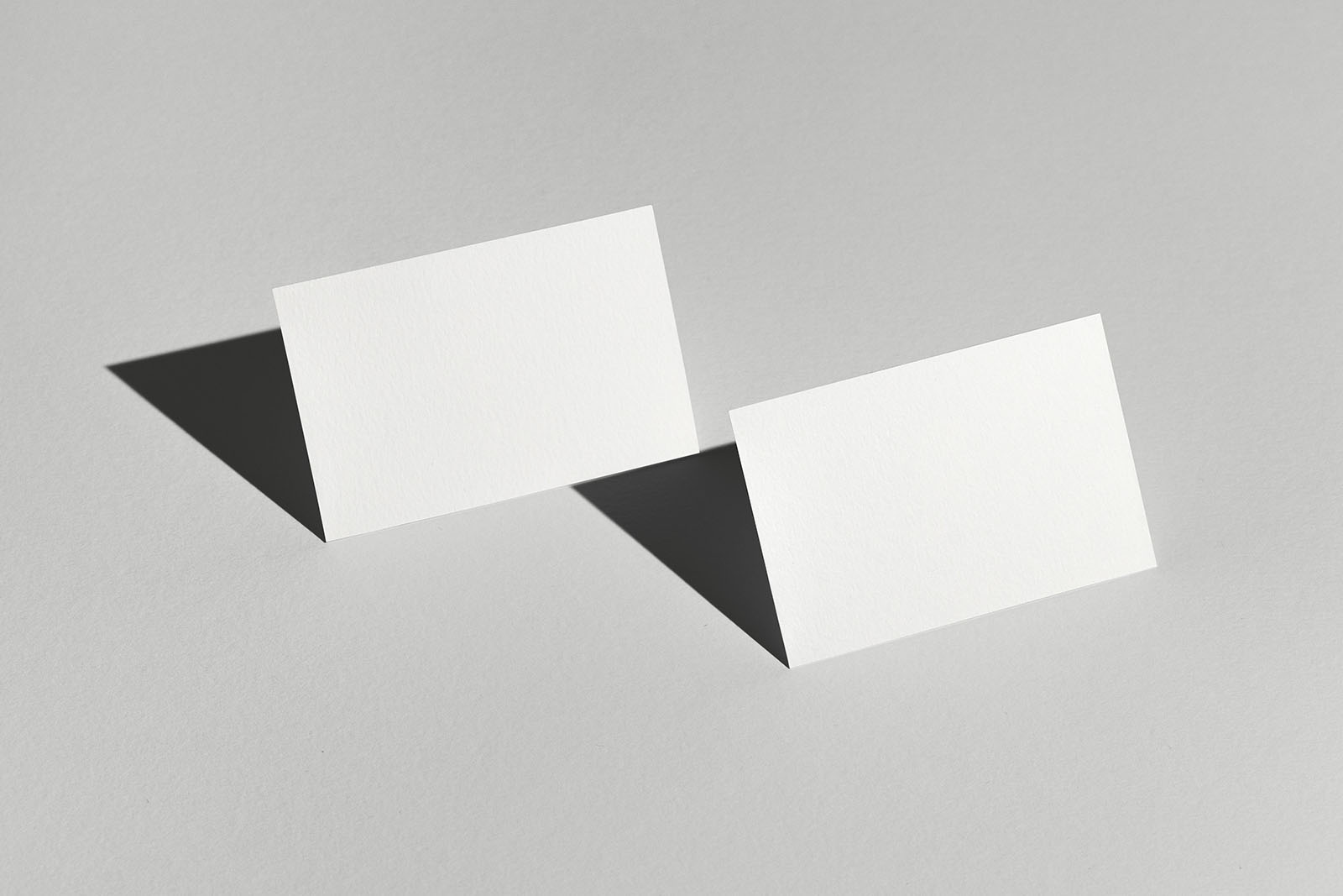Business cards with strong shadow mockup