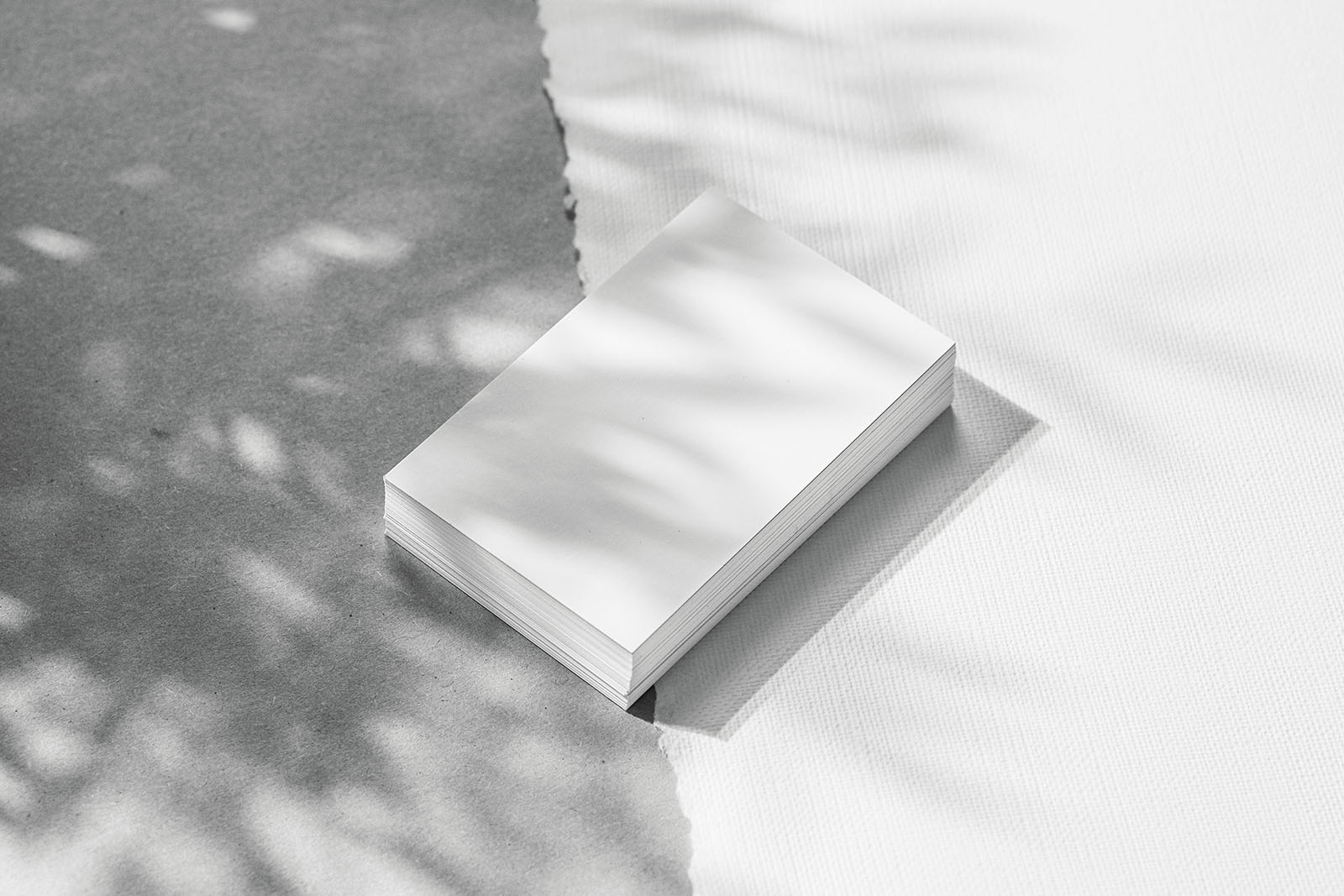 Business card with strong shadows mockup