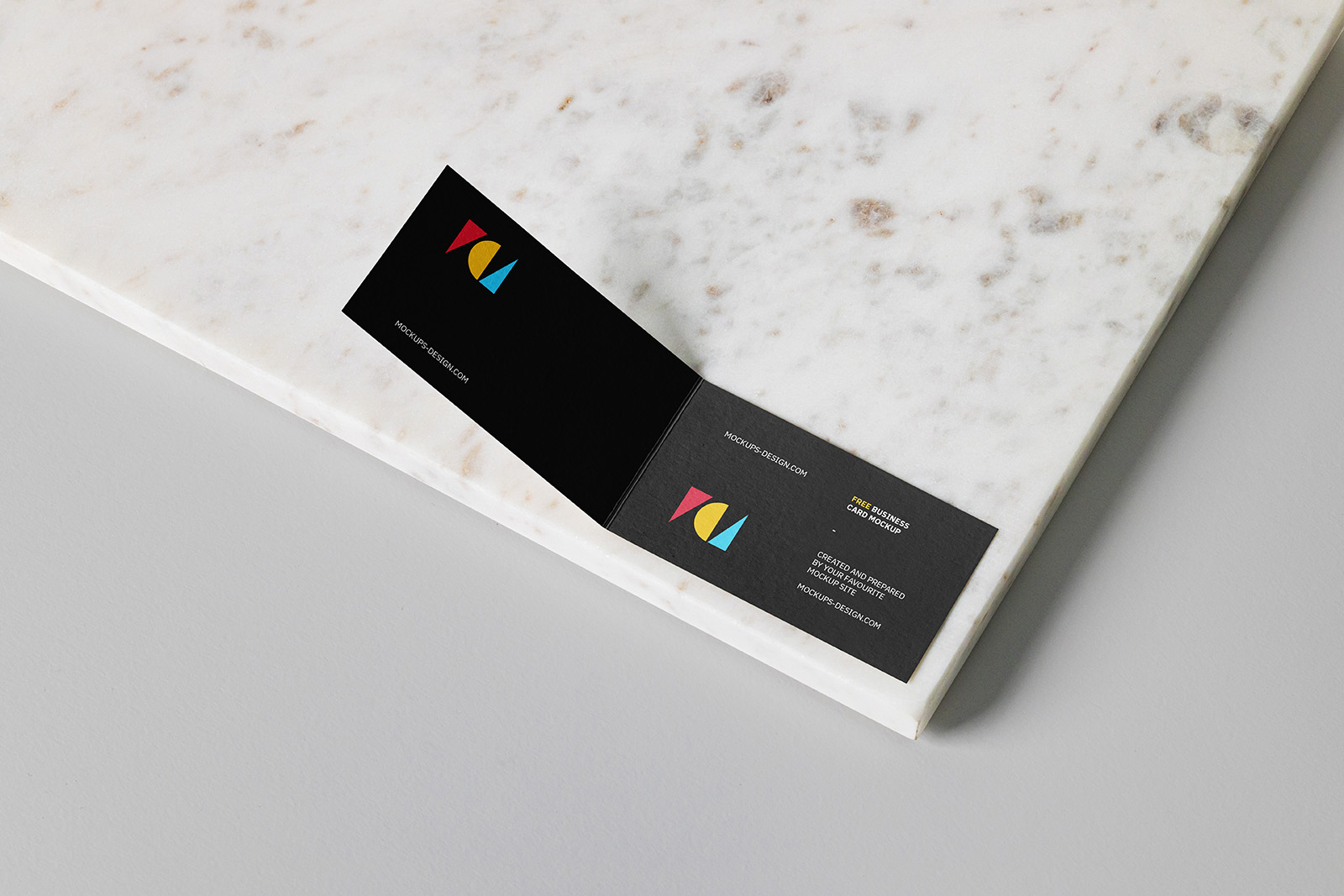 Folded business card mockup