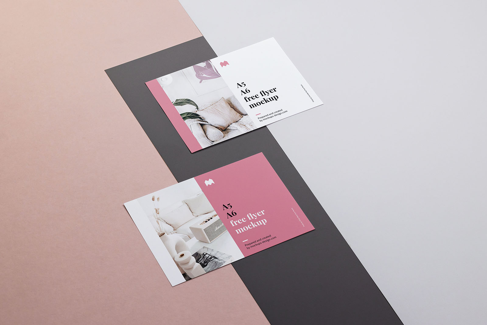 Free horizontal A6 flyer mockup