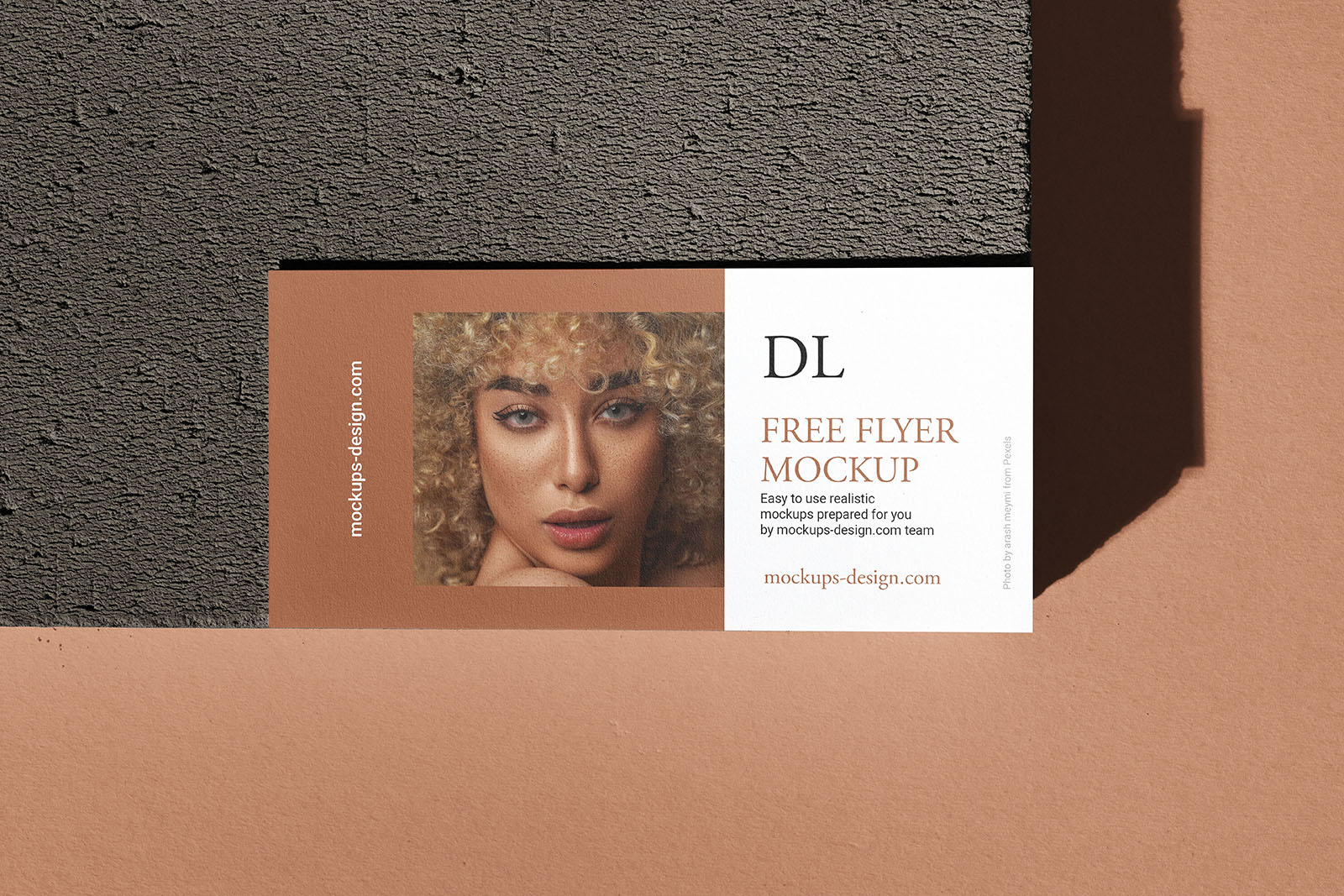 Horizontal DL flyer on stone mockup