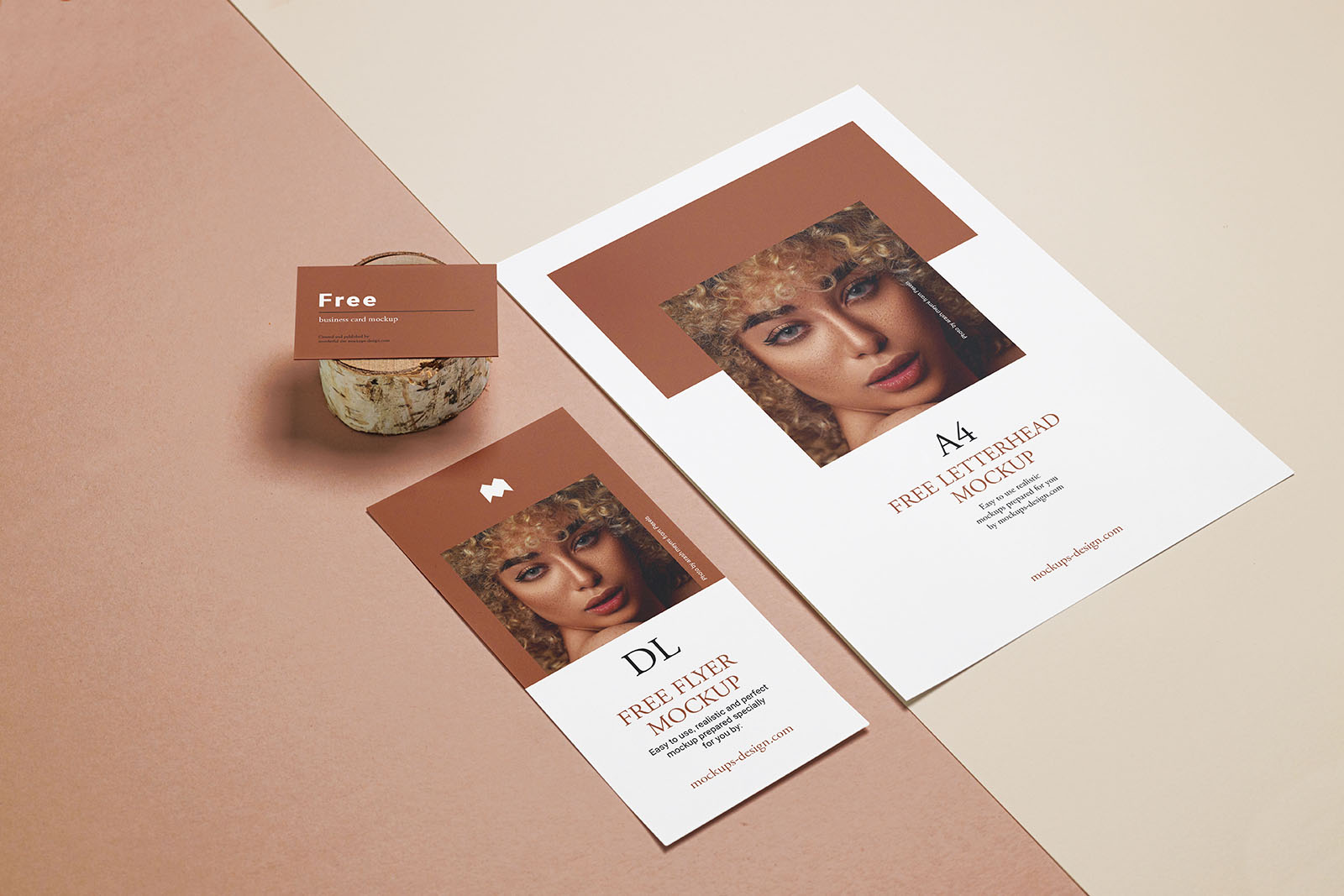 Simple photorealistic stationery mockup