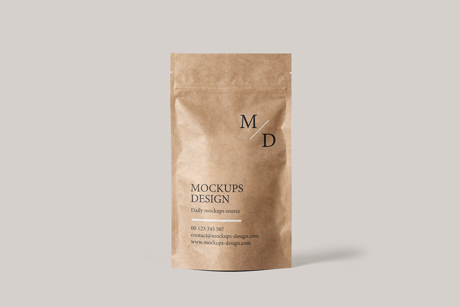 Kraft paper doypack mockup