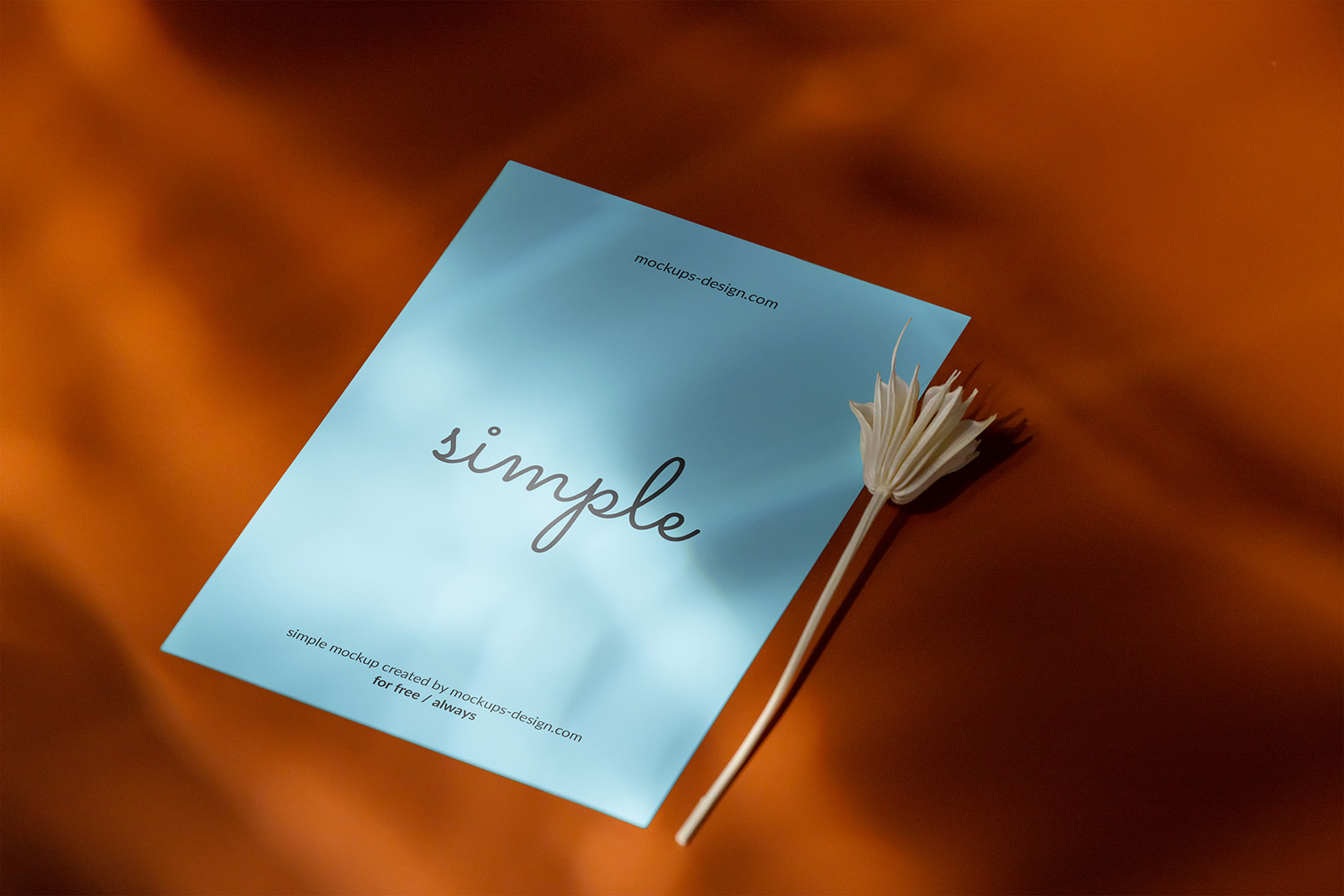 A6 flyer with shadow overlays mockup