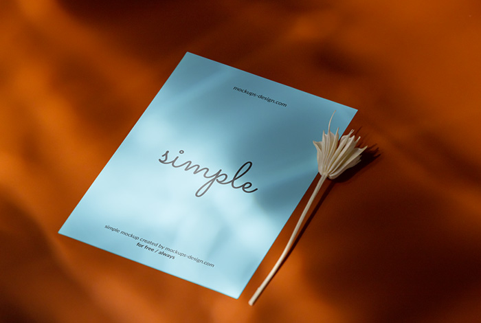 A6 flyer with shadow overlays mockup
