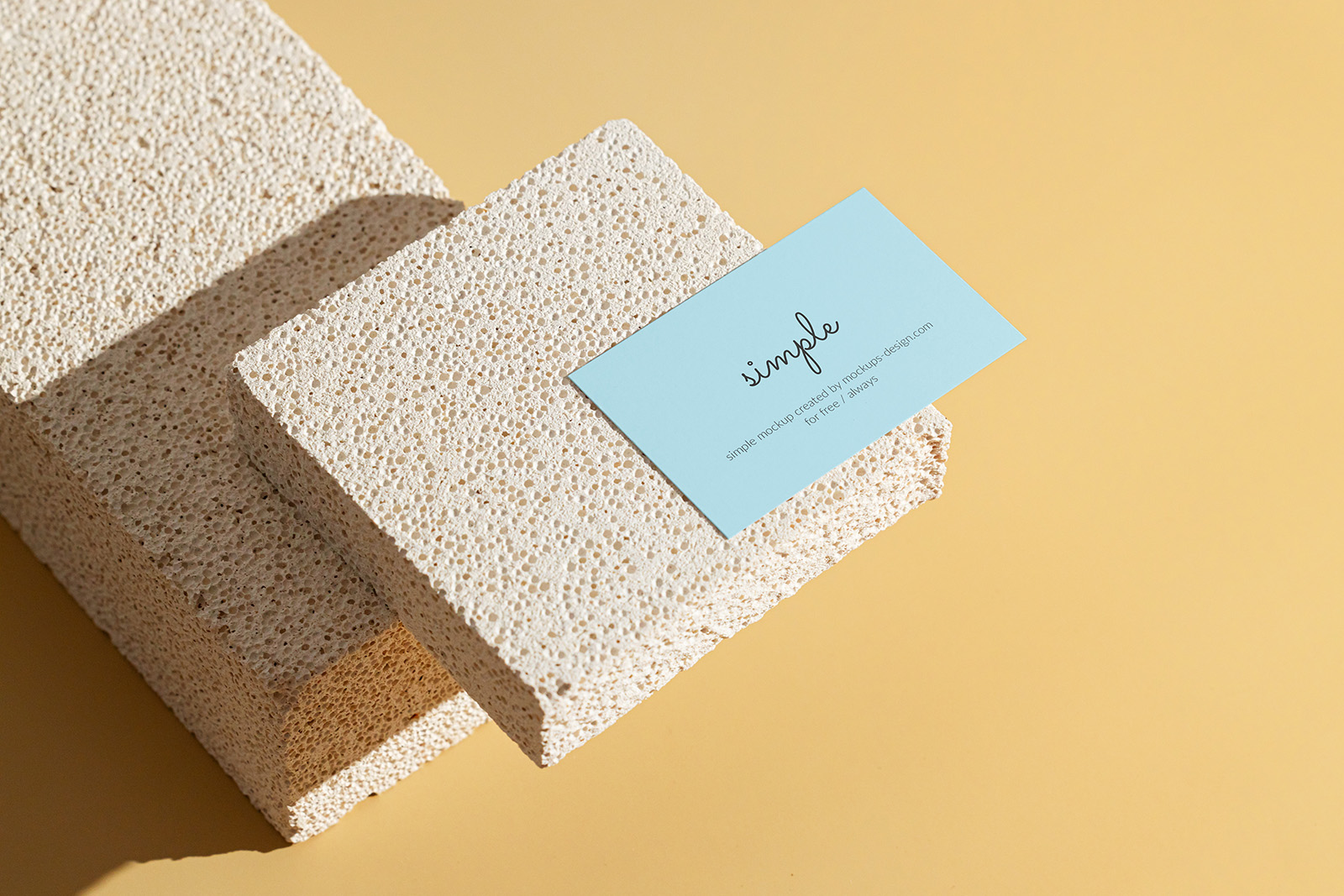 Business card on stone tiles
