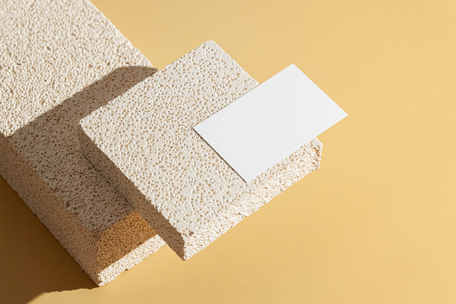 Business card on stone tiles