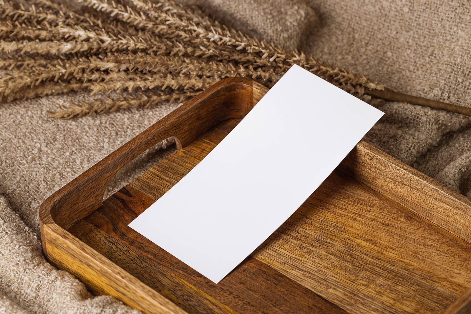 DL flyer with wooden elements mockup