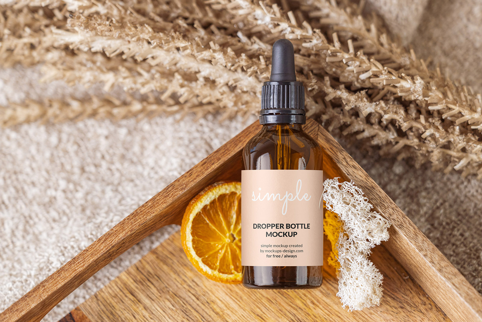 Dropper bottle on natural background mockup
