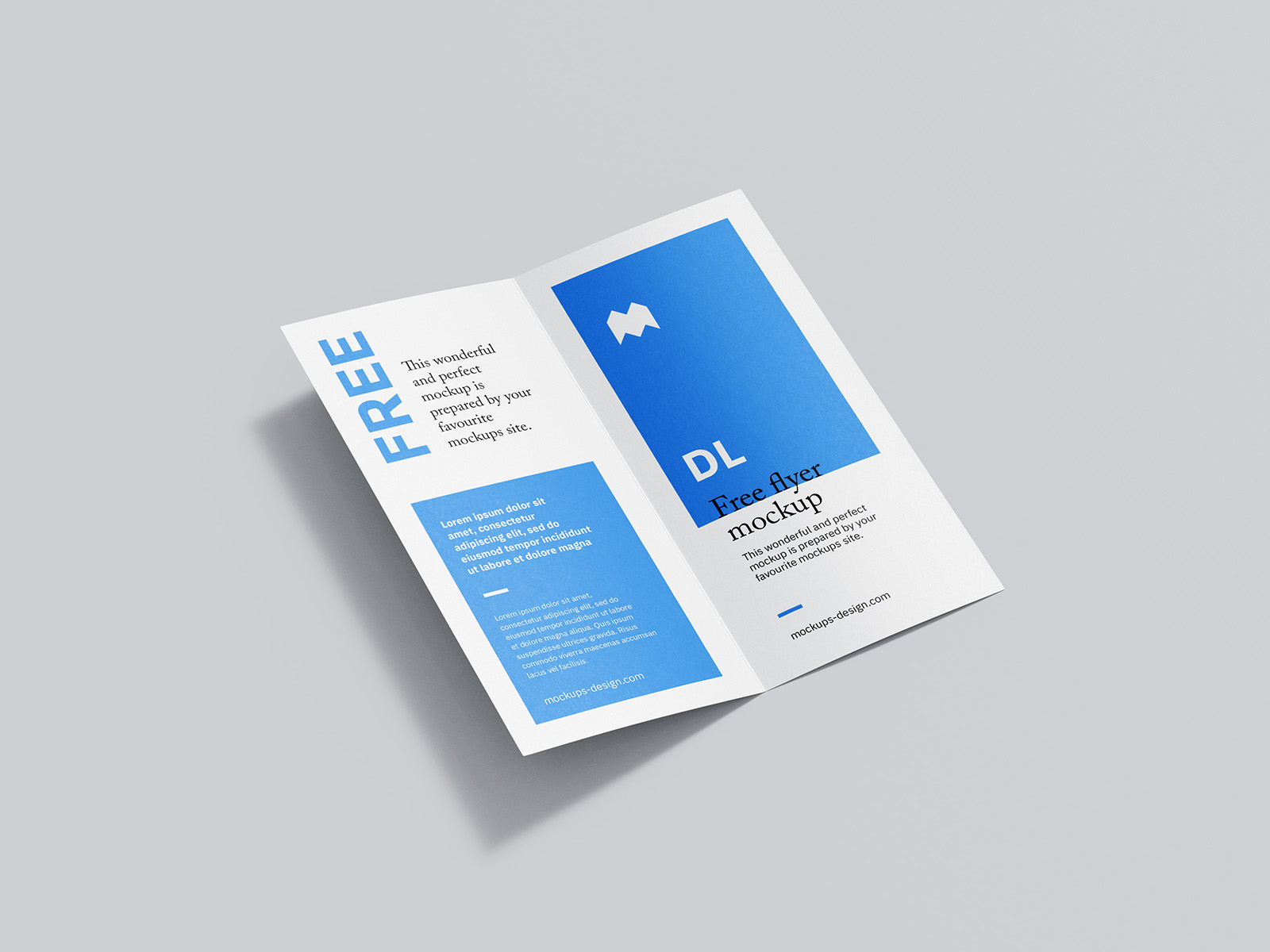 Free DL bi-fold flyer mockup