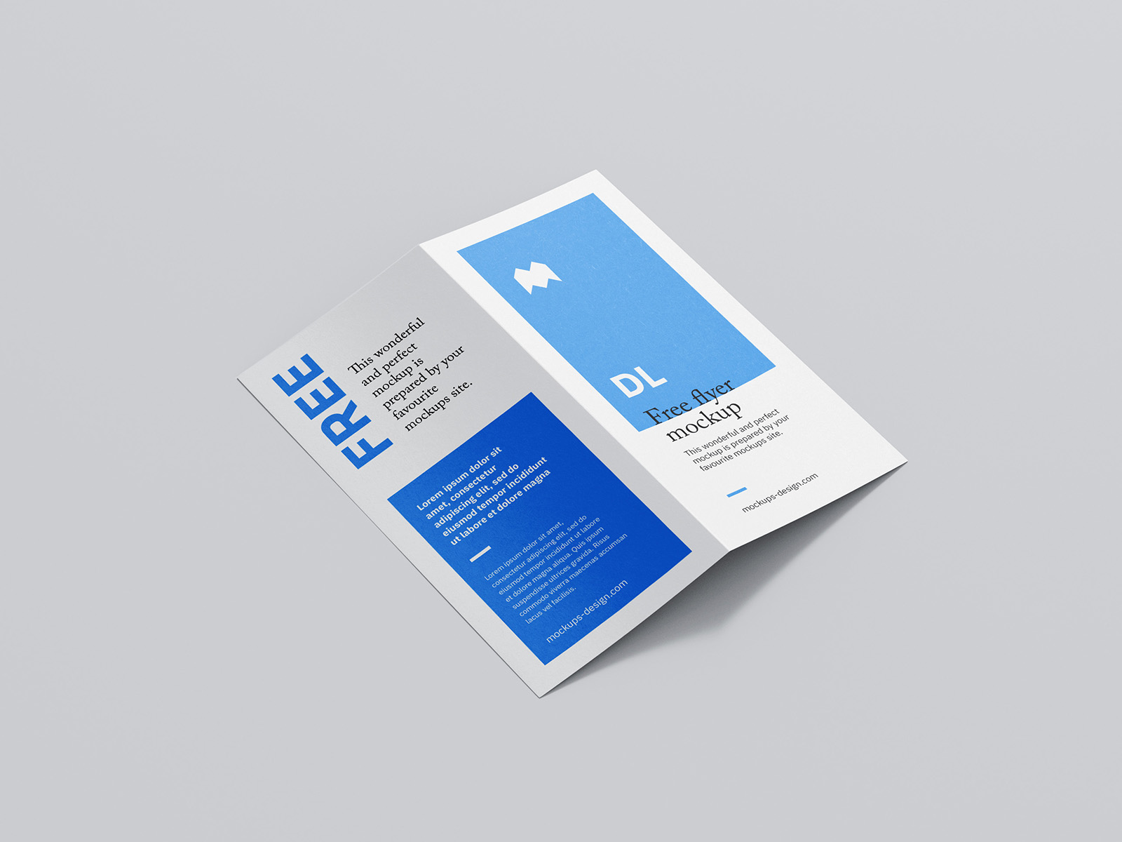 Free DL bi-fold flyer mockup
