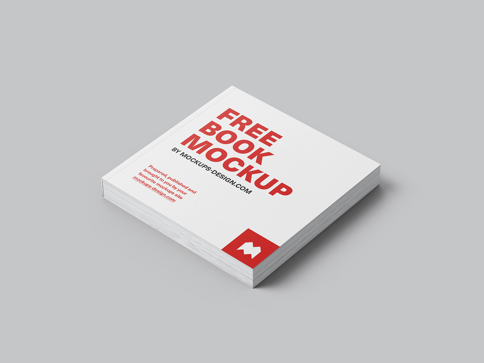 Free book mockup in square format