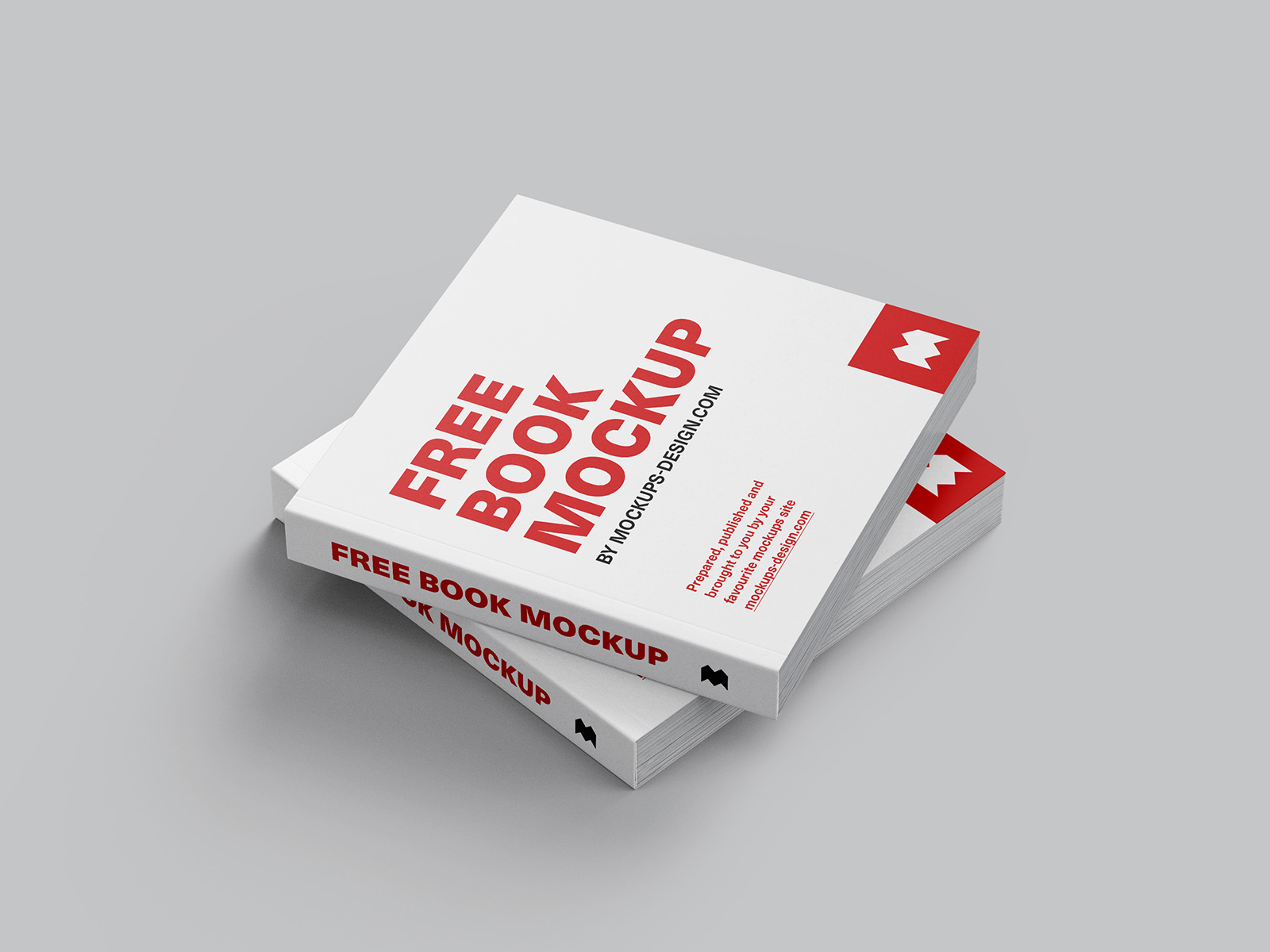 Free book mockup in square format