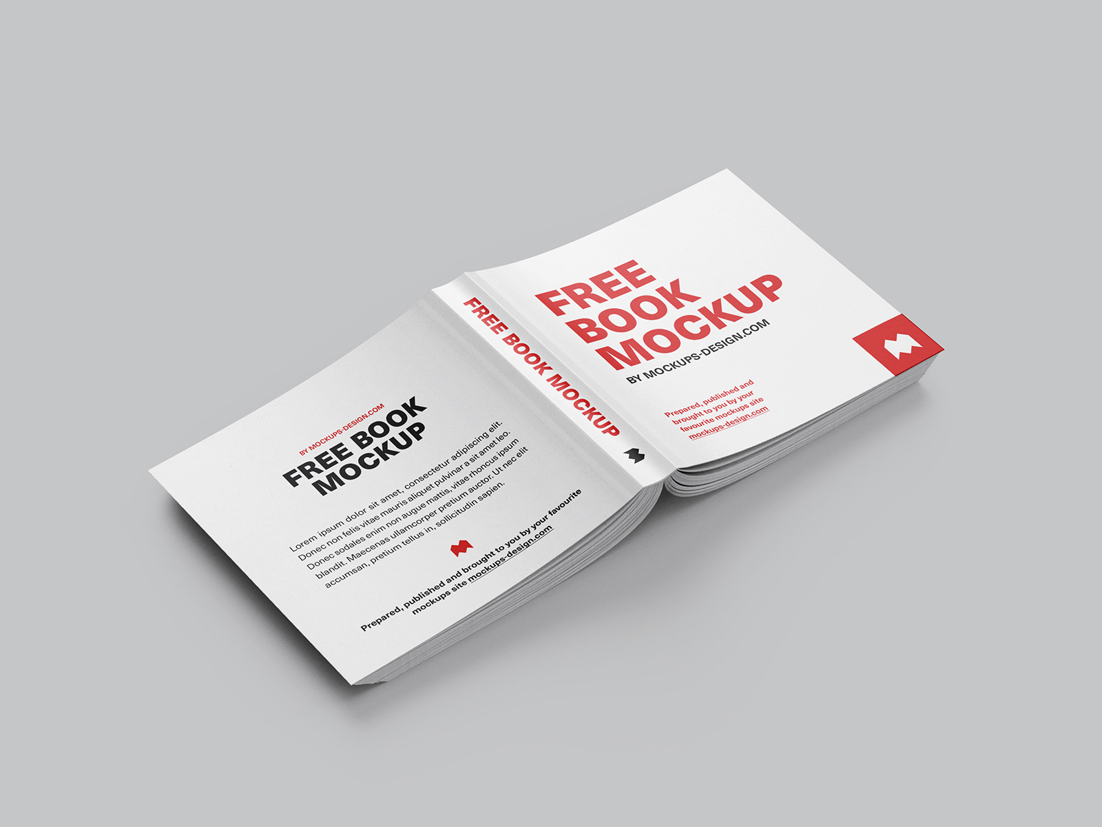 Free book mockup in square format