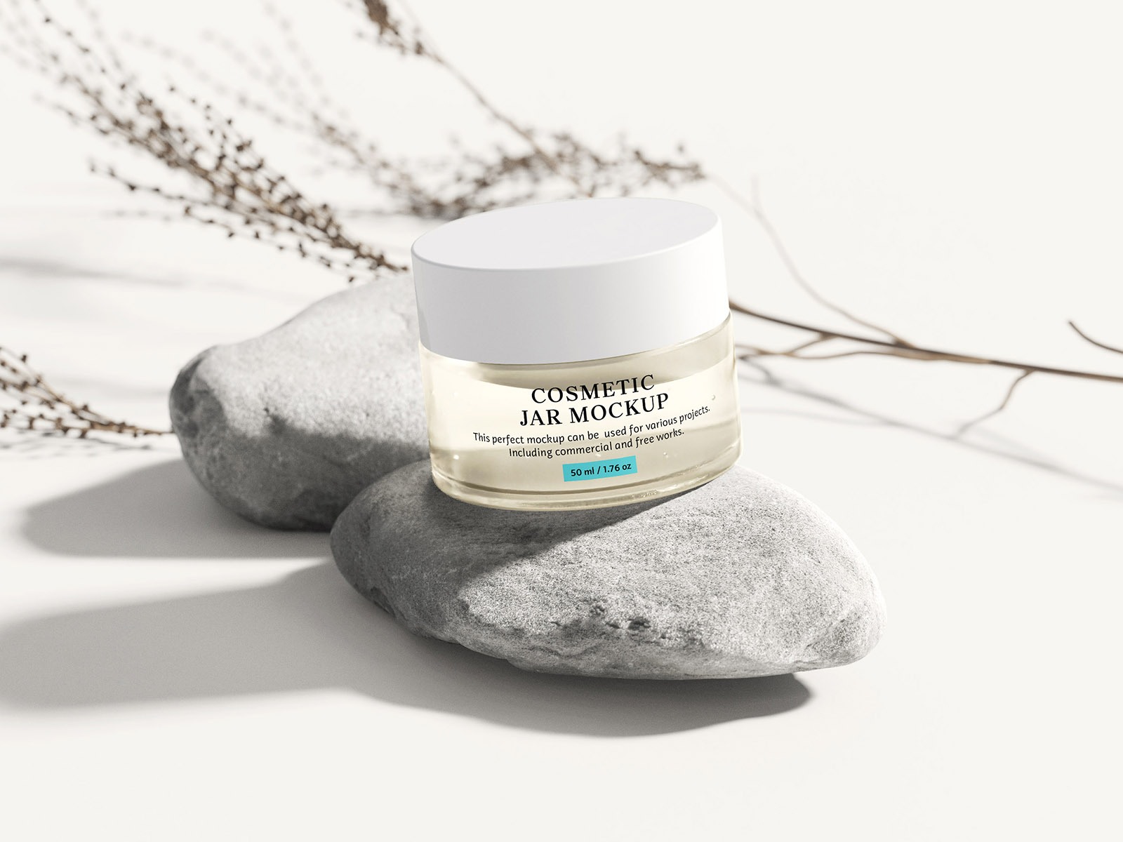 Free cosmetic jar mockup