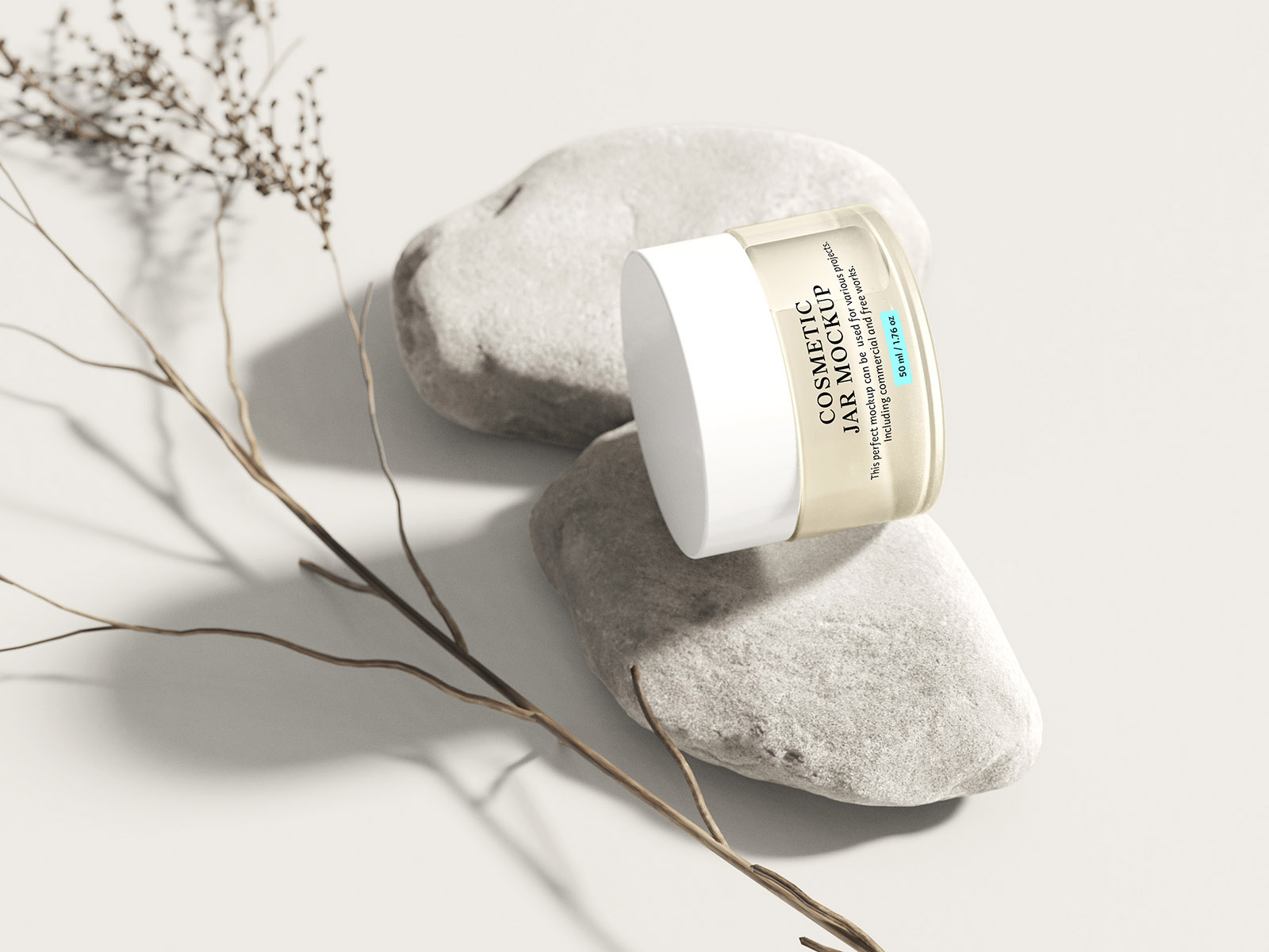 Free cosmetic jar mockup
