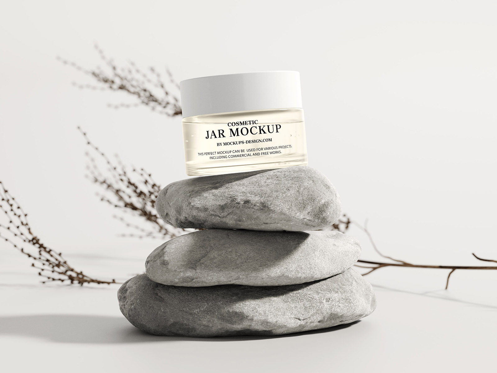 Free cosmetic jar mockup