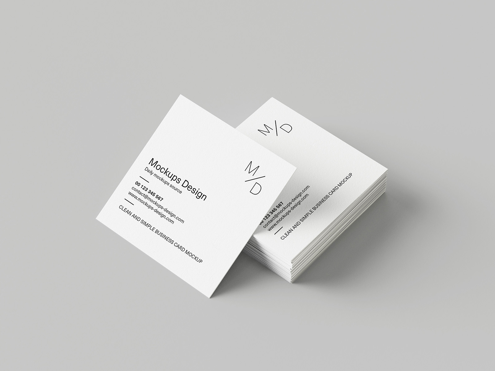 Free square business card mockup