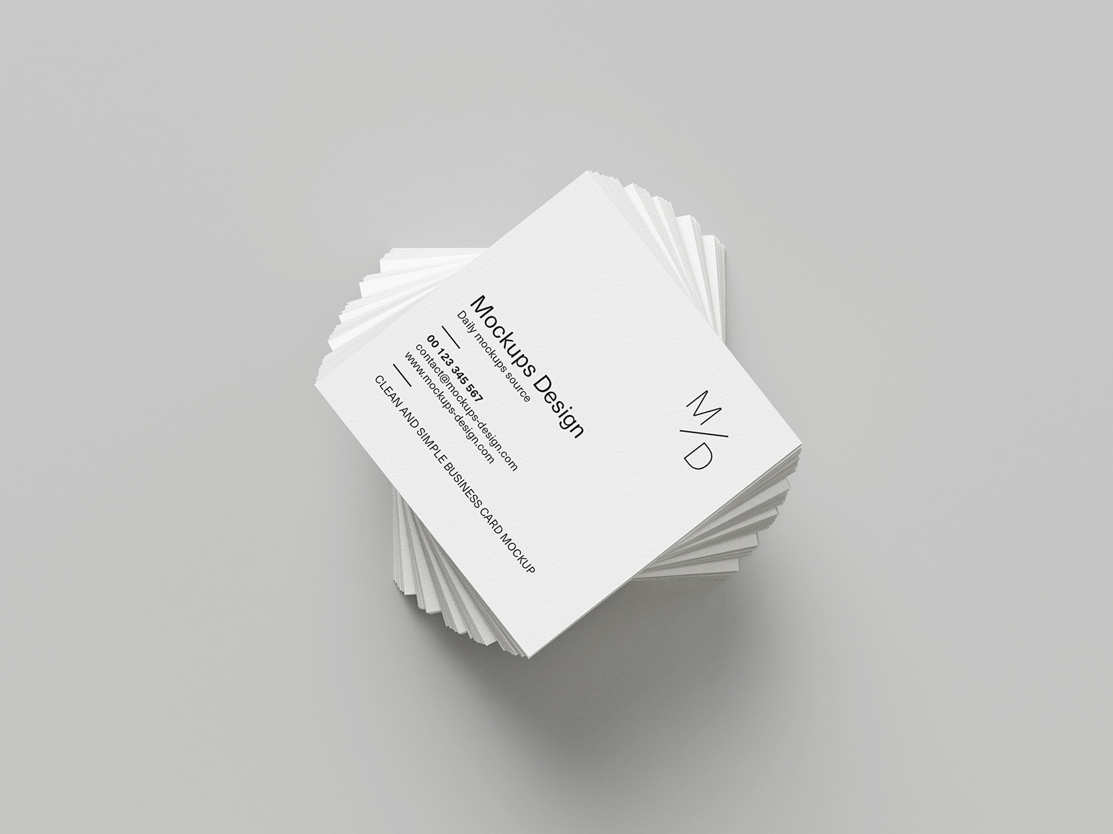Free square business card mockup