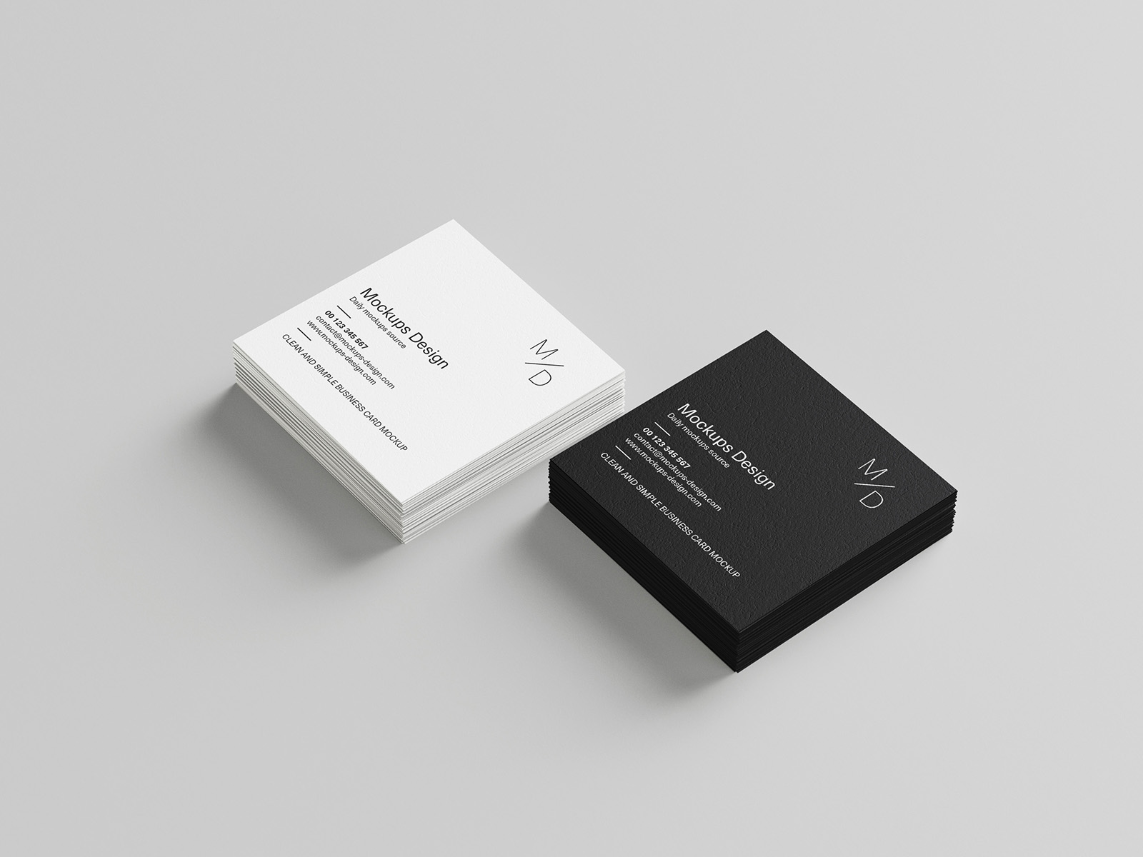 Free square business card mockup