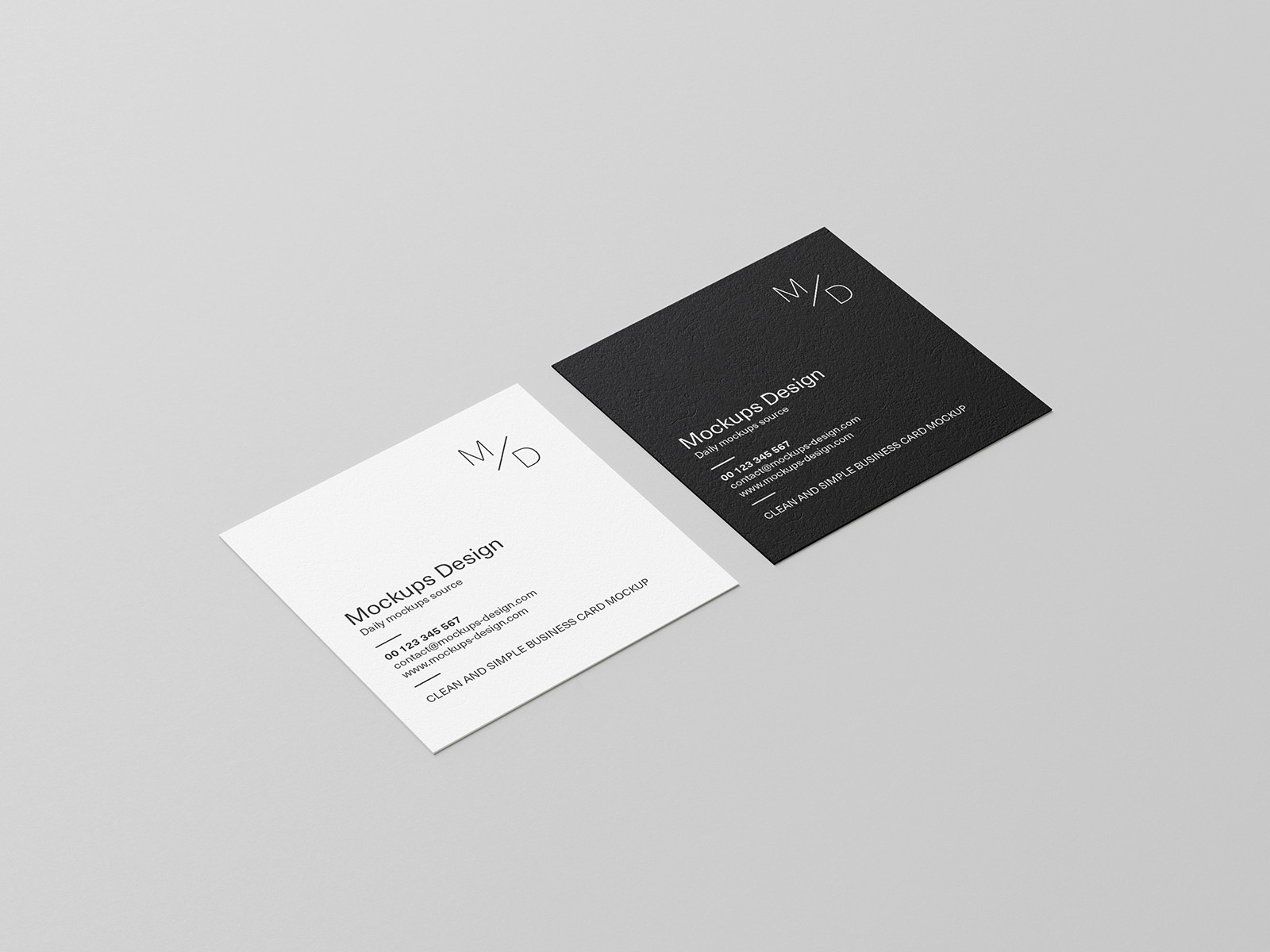 Free square business card mockup