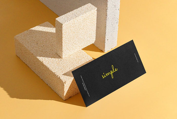 Horizontal DL flyer with yellow background mockup