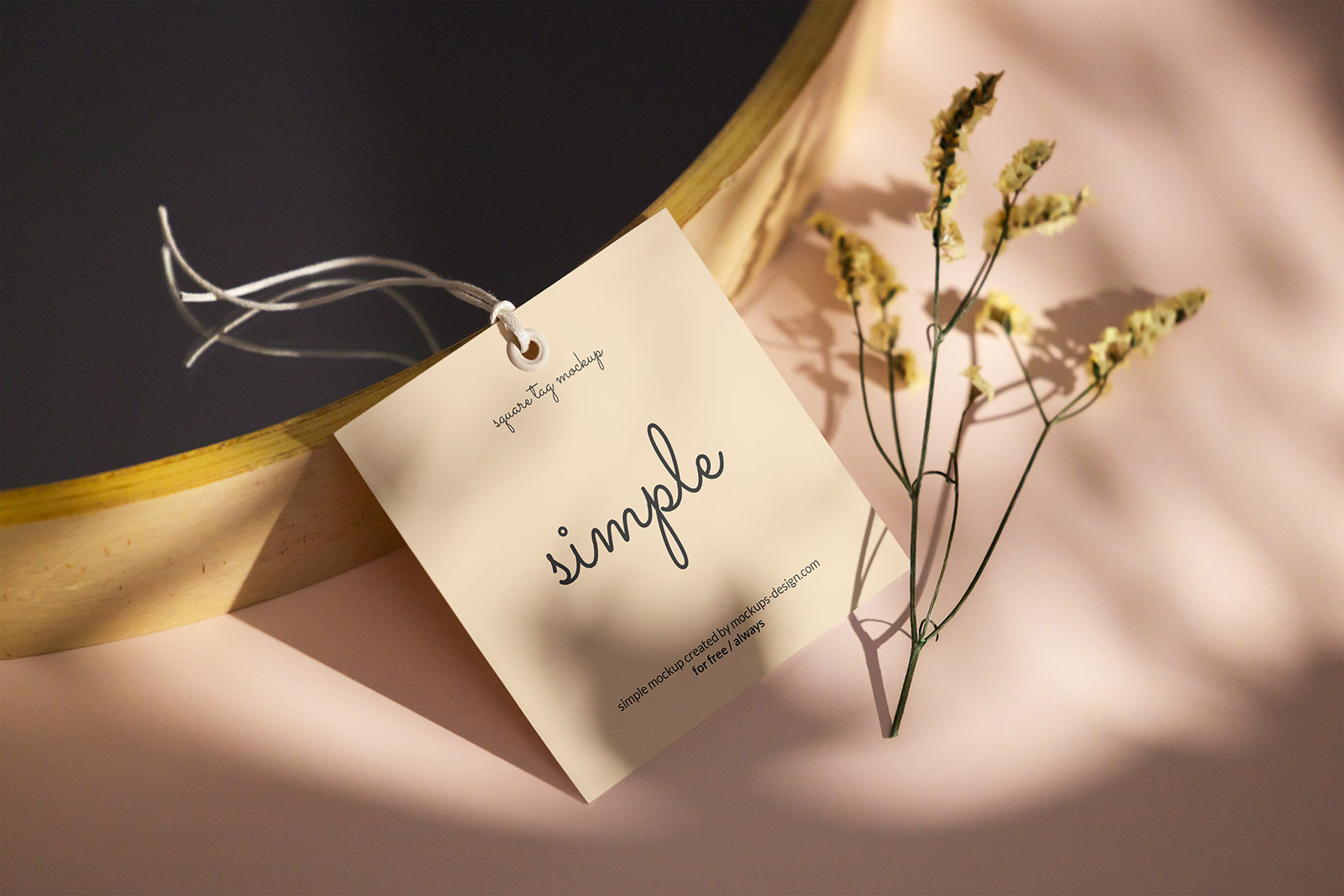 Square label tag mockup