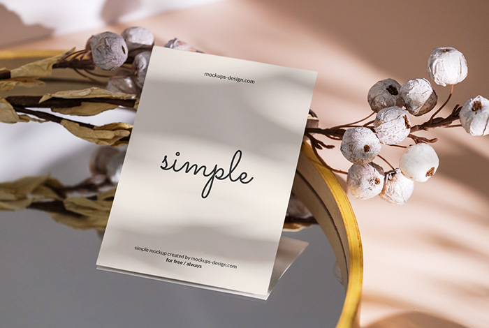 A6 flyer on the mirror mockup