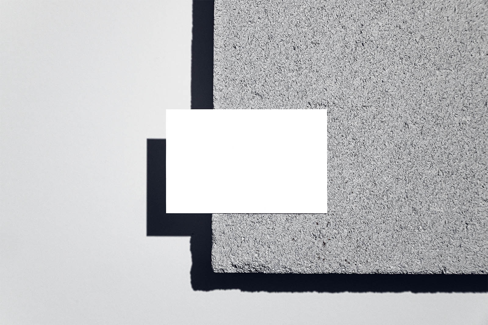 Business card on concrete block mockup
