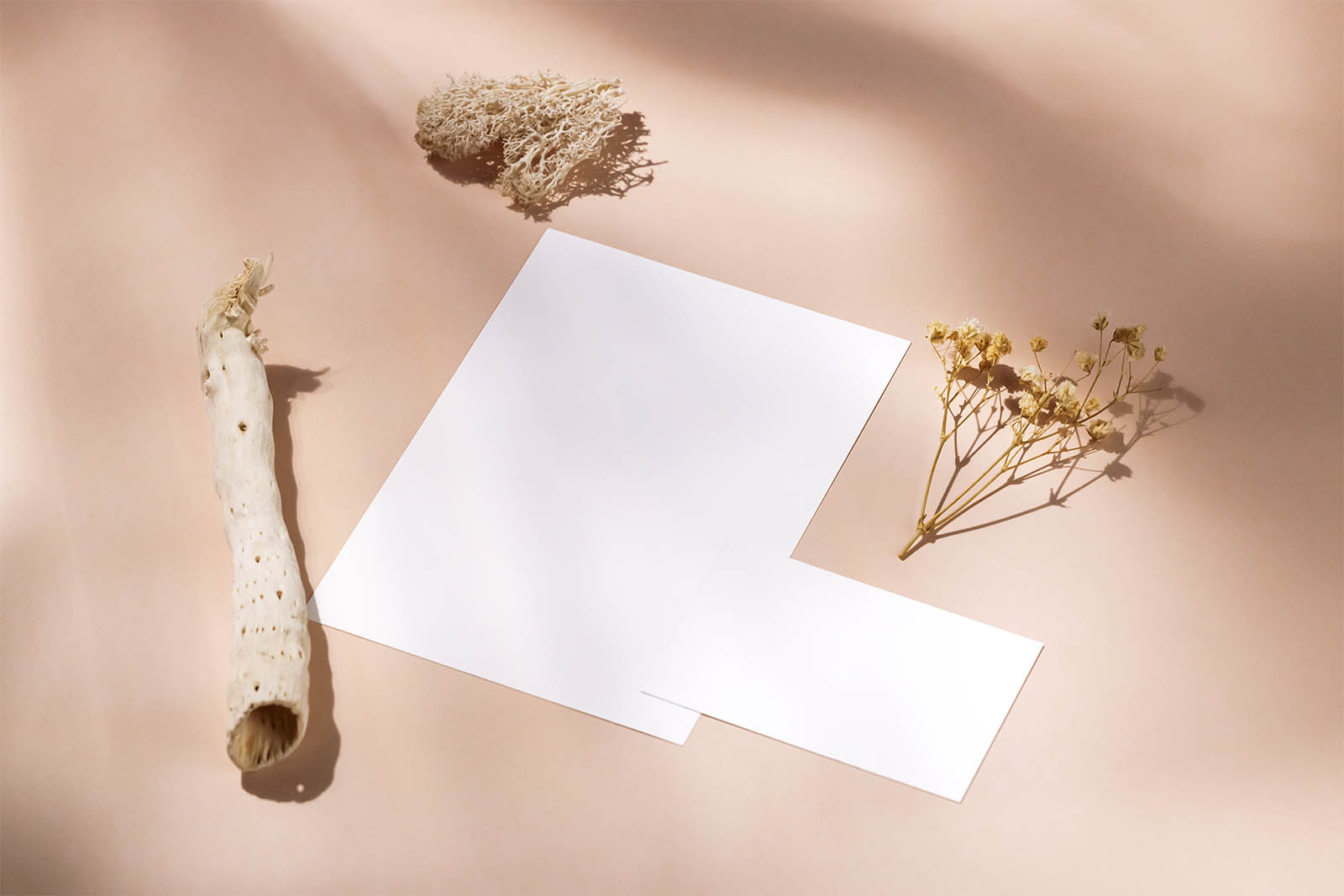 Flyer with business card mockup