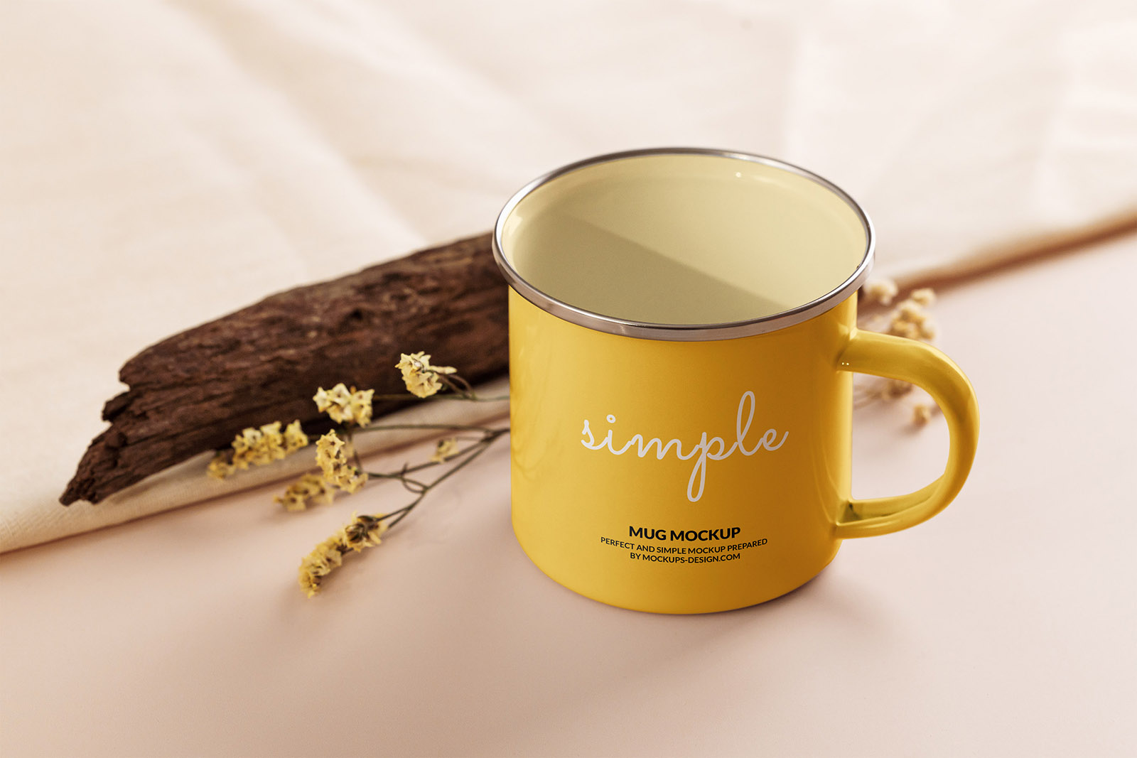 Simple enamel mug mockup